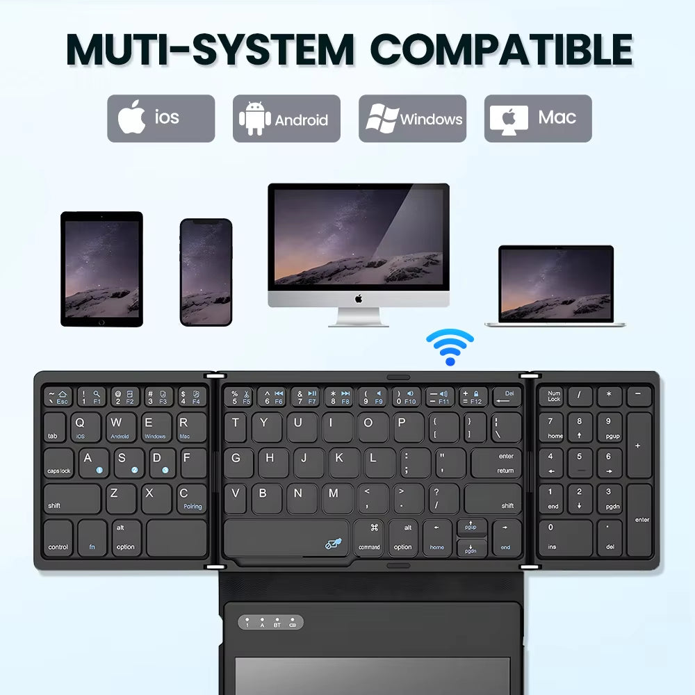 The Transformer of Keyboards: A Foldable Bluetooth Wizard with a Touchpad for All Your Tablet and Phone Shenanigans!
