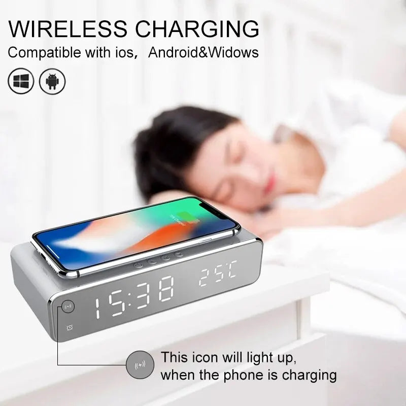"Wake Up, Charged Up: The Swiss Army Knife of Alarm Clocks that Also Tells You the Weather and Charges Your Gadgets Faster than You Can Hit Snooze!"