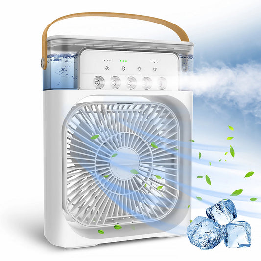 Chill Out Buddy: The USB-Powered, Misty Magic Fan that Doubles as a Night Light and Humidity Houdini for Your Desk!
