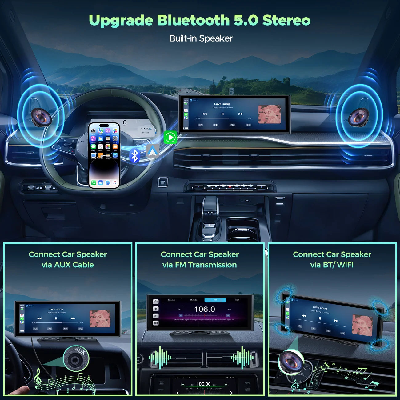 The Ultimate Dashboard Diva: 9.26'' Portable 4K Screen that Does Everything Except Drive for You!