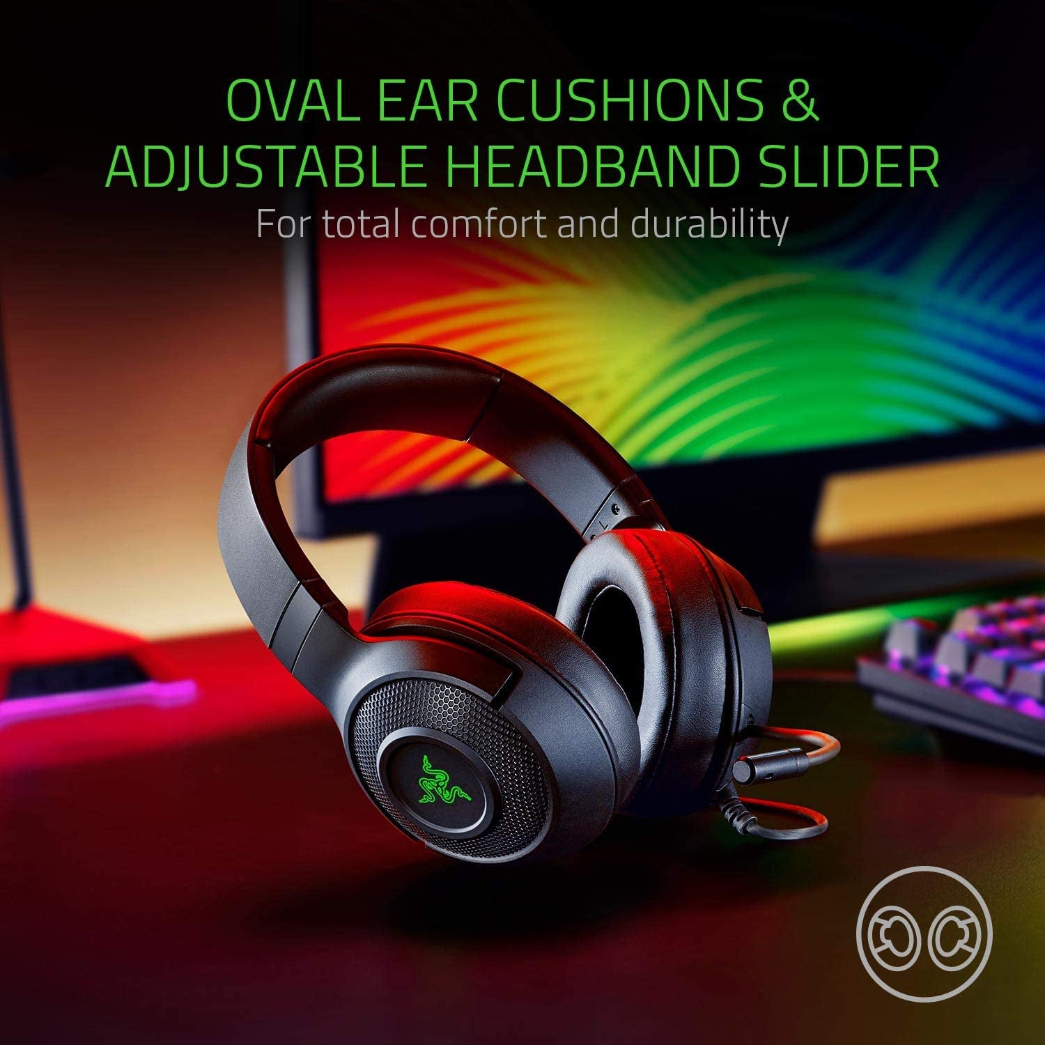 Kraken X Ear Cuddles: The Featherweight Sound Wizards with a Glow-in-the-Dark Logo and a Bendable Chatty Stick for Your Gaming Adventures!