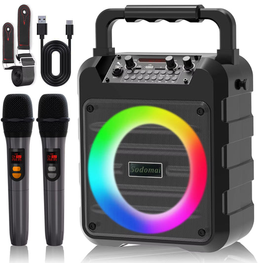 Sing Like a Star: The Portable Karaoke Machine That Comes with 2 Microphones for Your Shower Concerts and RGB Lights to Distract Your Neighbors!