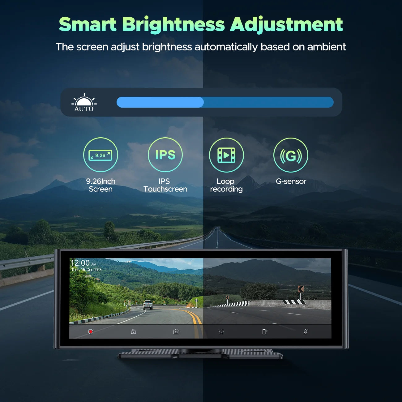 The Ultimate Dashboard Diva: 9.26'' Portable 4K Screen that Does Everything Except Drive for You!